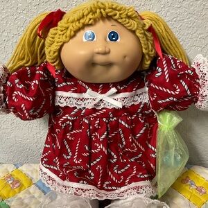 Vintage Cabbage Patch Kid Girl HTF Butterscotch Hair Blue Eyes Head Mold #3 1985